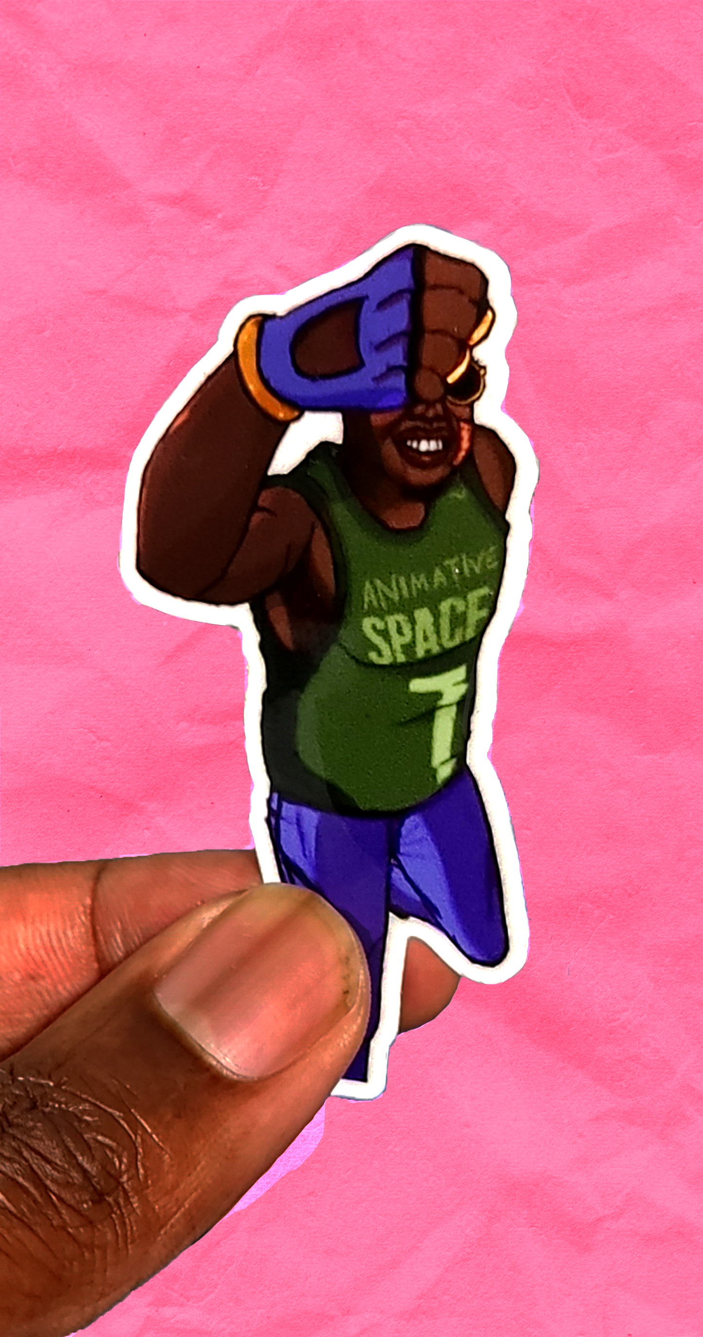 Space Man 3" x 2" Sticker