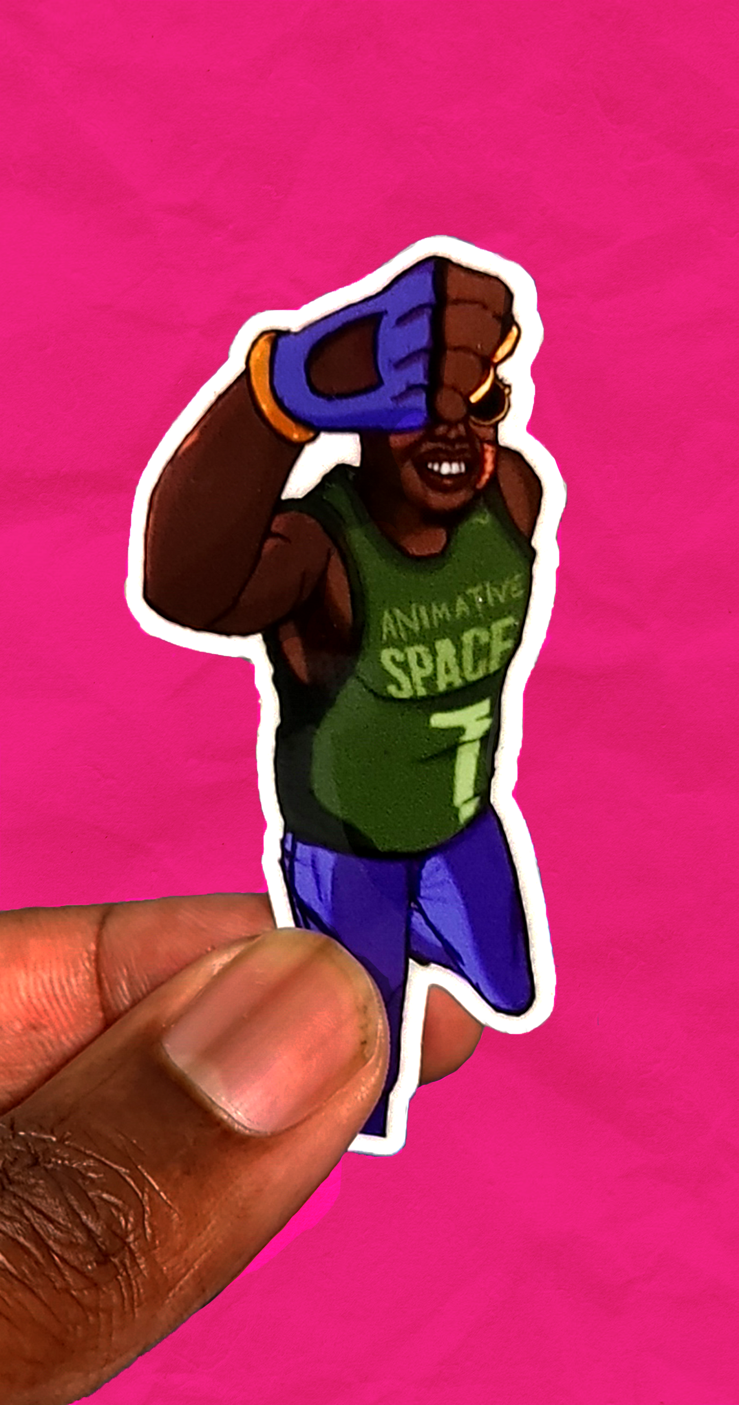 Space Man 3" x 2" Sticker