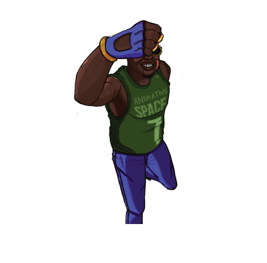 Space Man 3" x 2" Sticker